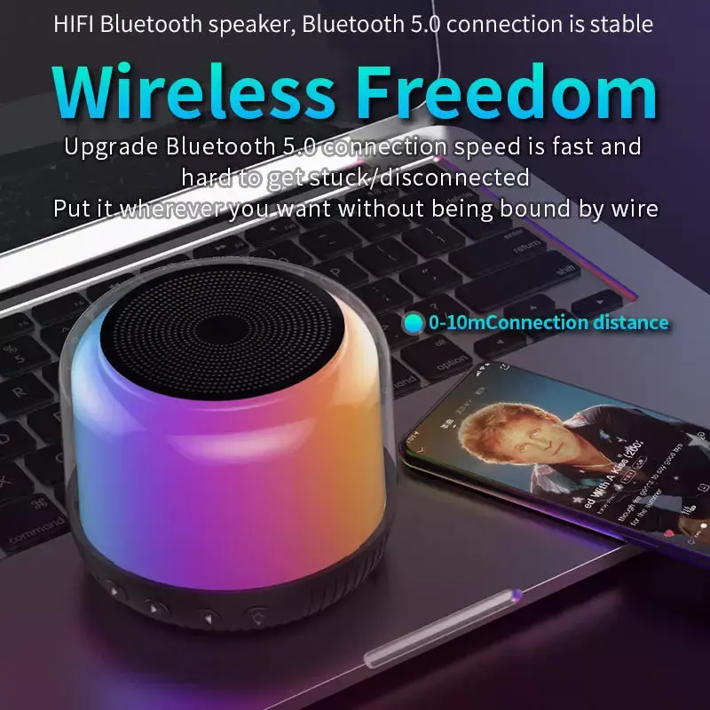 Speaker Bluetooth nirkabel, lampu dekorasi rumah suasana multifungsi RGB warna-warni