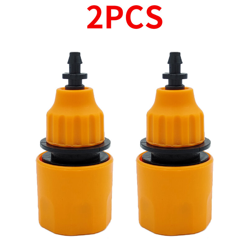 WUJIE 2PCS Quick Coupling Adapter with 1/4 (ID 4mm) or 3/8 inch (8mm) Barbed Connector for Irrigation Garden Watering Greenhouse