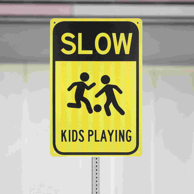 Panneau de signalisation routière en métal pour enfants, pour ralentir la circulation, pour la mise en garde