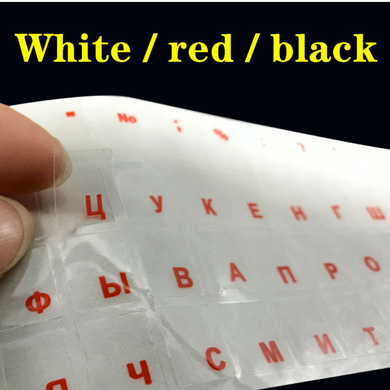 Clear Russian sticker Film Language Letter Keyboard Cover for Notebook Computer PC Dust Protection Laptop Accessories Red White