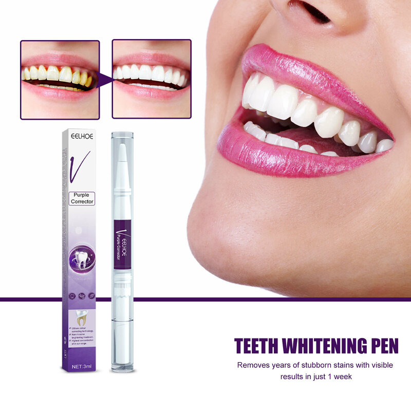 Фиолетовая отбеливающая зубная паста V34 для очистки рта, свежего дыхания, удаления желтых пятен, защиты зубов, отбеливания зубов, уход за обеззараживанием 2024