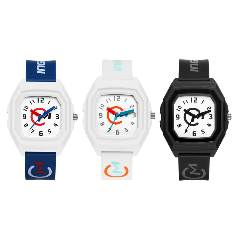 Lancardo-シリコンバンドスクエアダイヤル腕時計、子供、男の子と女の子のためのスポーツ時計、かわいい、ゼリー、クリスマスギフト