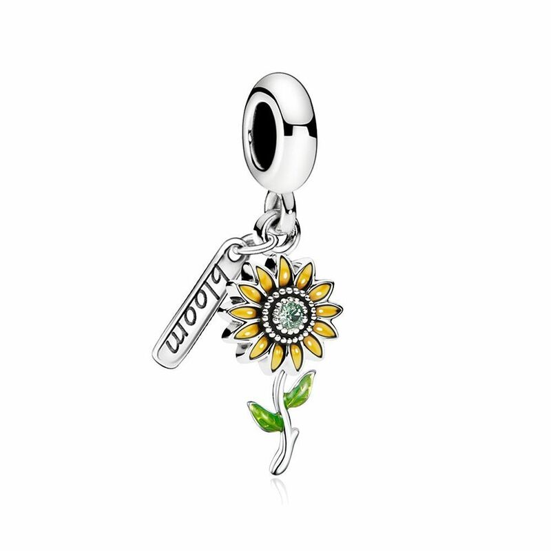 Baru perak Firefly Bee Sunflower Charm Fit 925 asli gelang pesona Diy manik-manik wanita perhiasan indah Aksesori Hadiah
