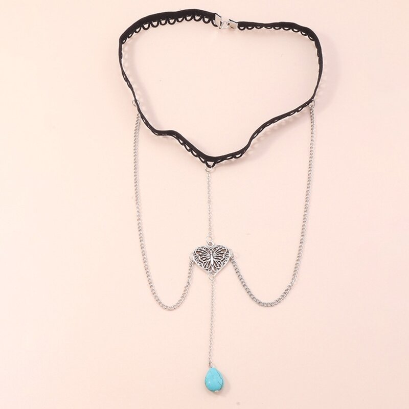 Girls Leg Chain Dangle Turquoises Thigh Chains for Butterfly Body Chain for Wome Dropship