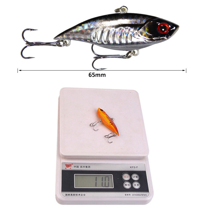 1ชิ้น VIB เหยื่อล่อปลาจมเสียงลูกปัด wobbler 3D ตา umpan pancing 6.5เซนติเมตร11กรัมโลหะแข็งเทียมสั่นสะเทือน