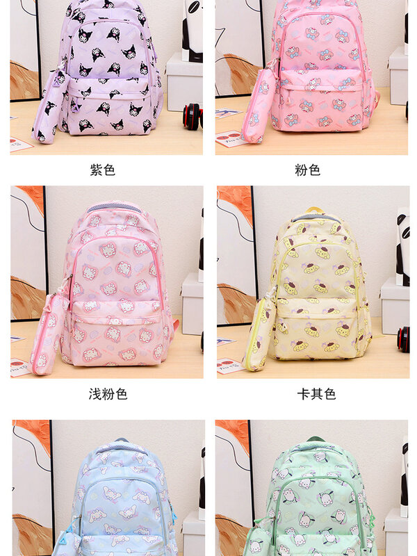 Hello Kitty 2024 Spring Backpack Cartoon Cute Large Capacity Backpack Junior High School Student School Bag Casual Bag