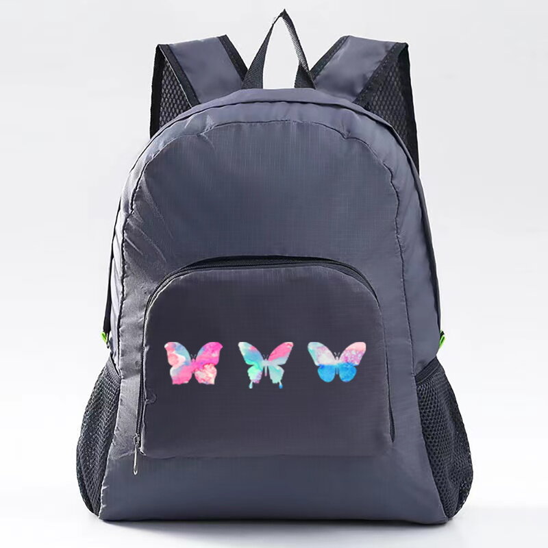 Lightweight Packable Folding Backpack Butterfly Print Foldable Ultralight Outdoor Backpacks Travel Sports Daypack for Men Women