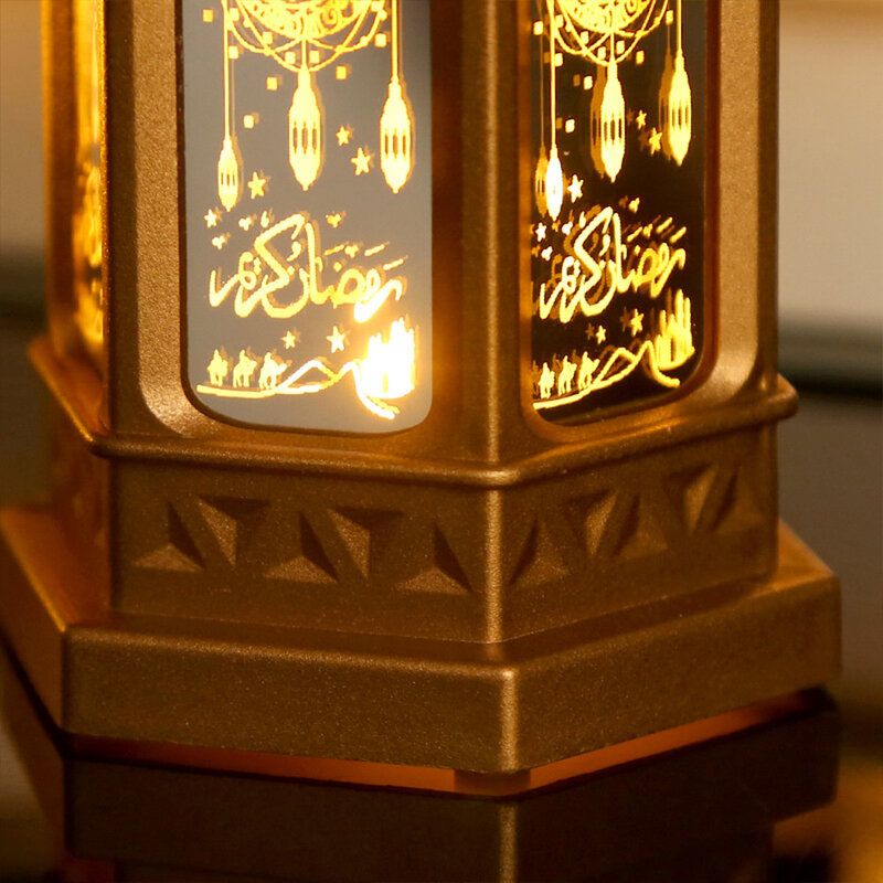 Eid Mubarak Decoratie Lantaarn Draagbare Imitatie Led Lampen Opknoping Lantaarn Voor Thuis Vakantie Decor