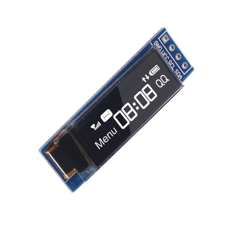 Módulo de exibição OLED para Arduino, driver de tela branca, I2C, SSD1306, 0,91 polegadas, 3.3V-5V, 4pcs