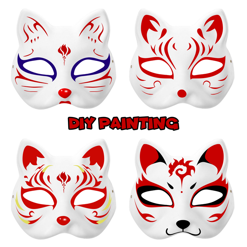 10/6/5/3Pcs Maskerade Cat Face Maskers Diy Party Maskers Rekwisieten Overschilderbare Blanco Maskers Party Cosplay Accessoires