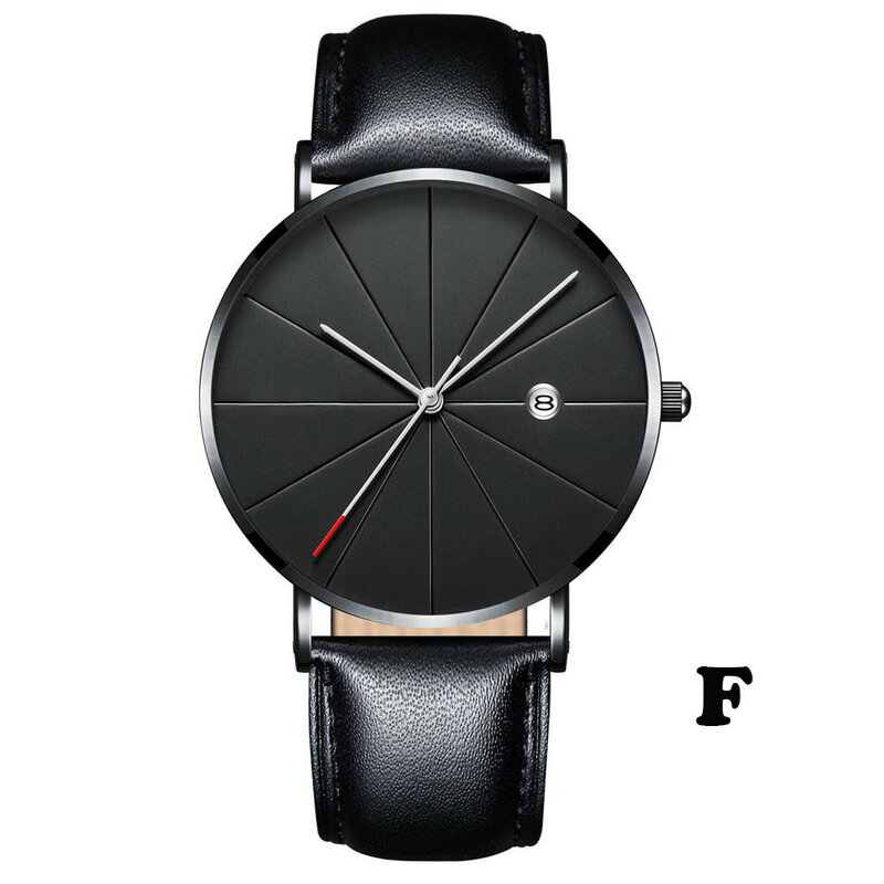 นาฬิกาควอตซ์ลำลองสำหรับผู้ชายสายหนังธุรกิจที่ไม่สร้างความรำคาญนาฬิกากลไกแฟชั่นคลาสสิก