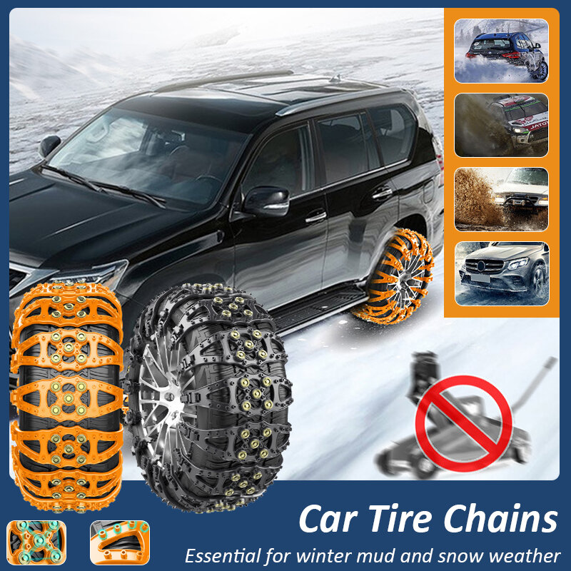 1PC 4PCS 6PCS 8PCS Snow Car Tire Chains For All Model Wear-Resistant Non-Slip Chain Metas Tie Winter Snowmobil Auto Accessories