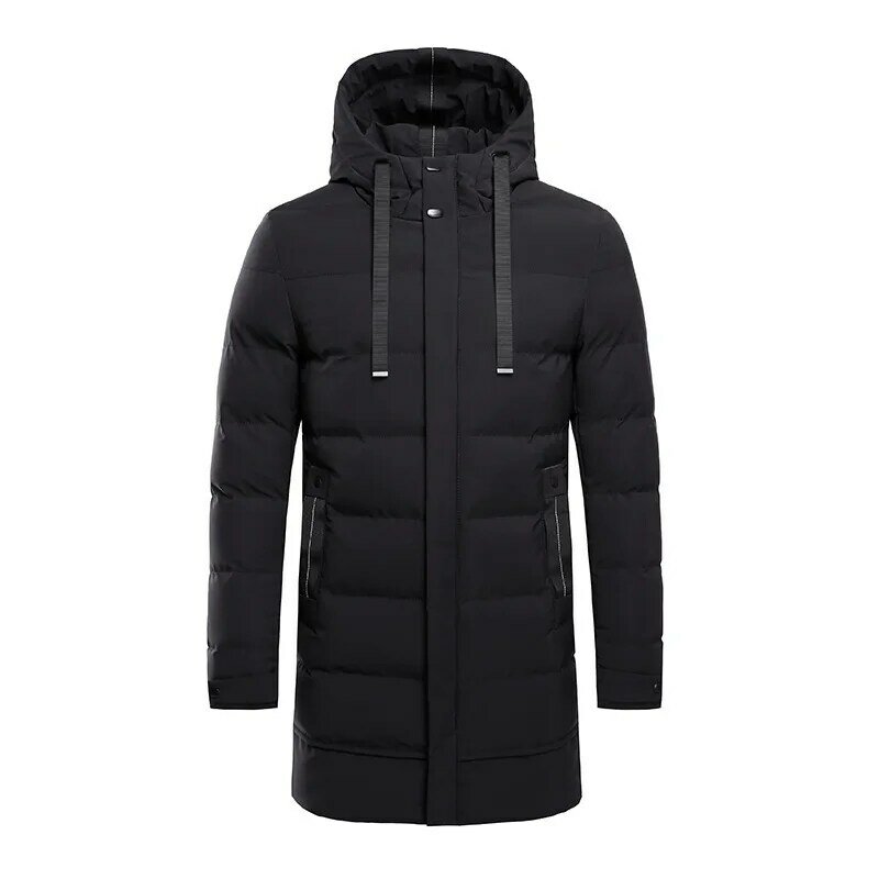 Winter Thick Warm Jacket Men Oversized Long Cotton Parka Puffer Outwear Coats Streetweare Male Down Jacket Solid Color Clothing