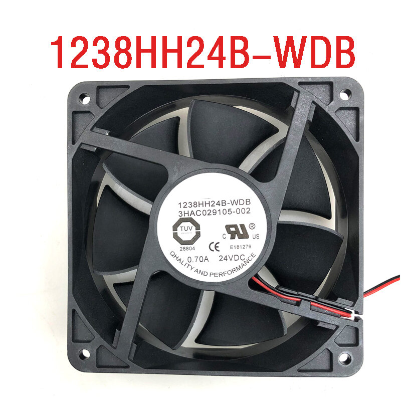 ABB Robot Controller Cooling Fan T&T 1238HH24B-WDB 3HAC 029105-002/01 DC 24V 0.70A 120x120x38mm 2-Wire 2-Pin Connector