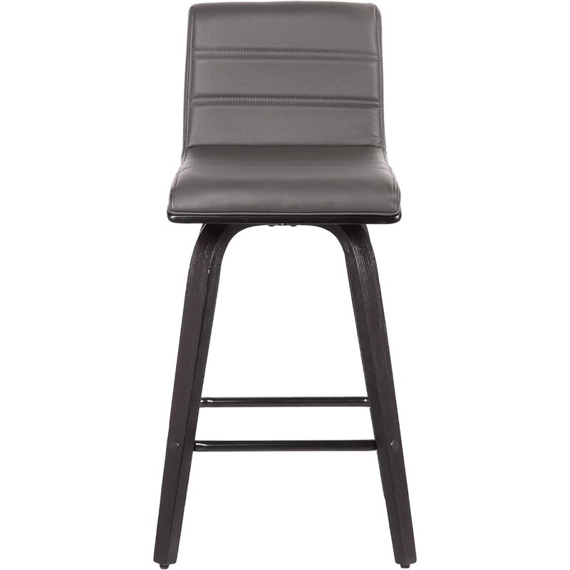 เก้าอี้บาร์บาร์ความสูง26 "เคาน์เตอร์บาร์สตูลไม้ขัดเงาหนังสังเคราะห์หลังเก้าอี้บาร์