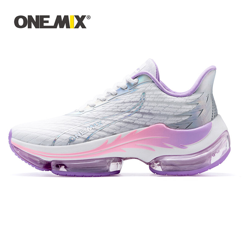 ONEMIX Fashion Running Shoes for Women Air Cushion Outdoor Breathable Mesh Female Platform Shoes Plus Size 44 Walking Sneakers