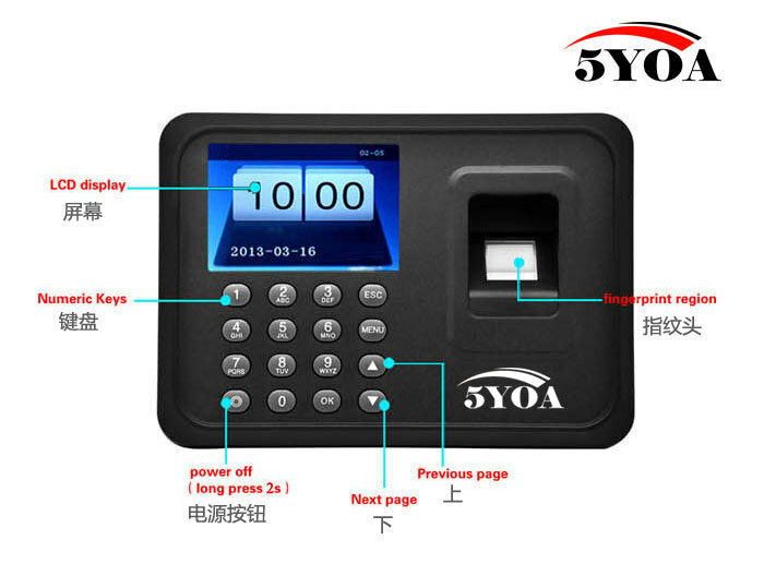 Fingerprint Attendance Machine A01 Punch Card Machine Fingerprint Type Work Sign-In Machine English Machine