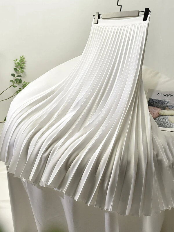 Женская длинная Плиссированная юбка с поясом на резинке