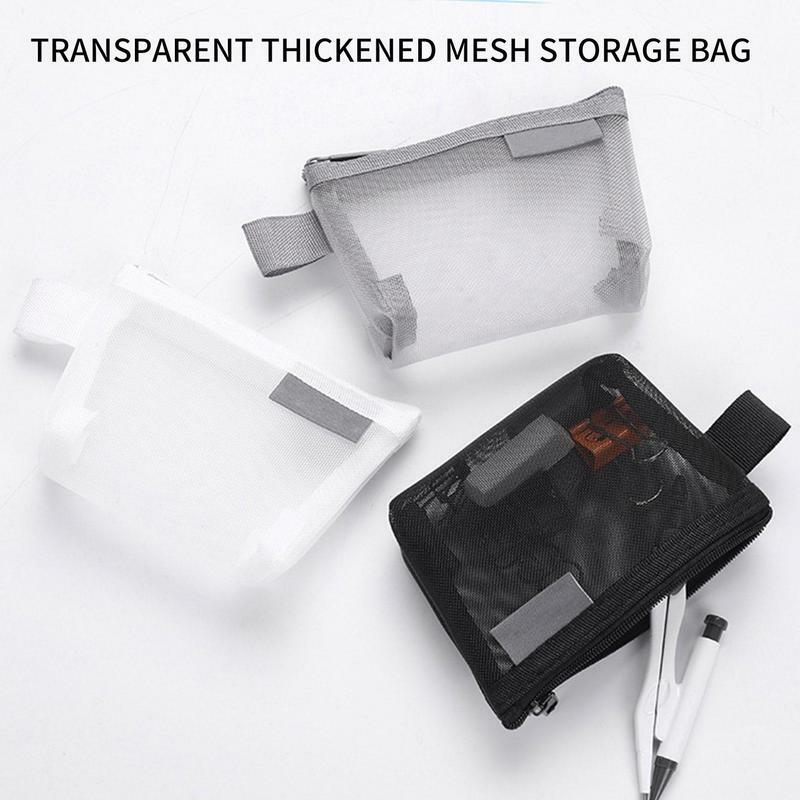 Mesh Storage Bag Reusable Triangular Mesh Coin Purses Mini Nylon Credit Bags Card Bag For Shopping Outgoing Office