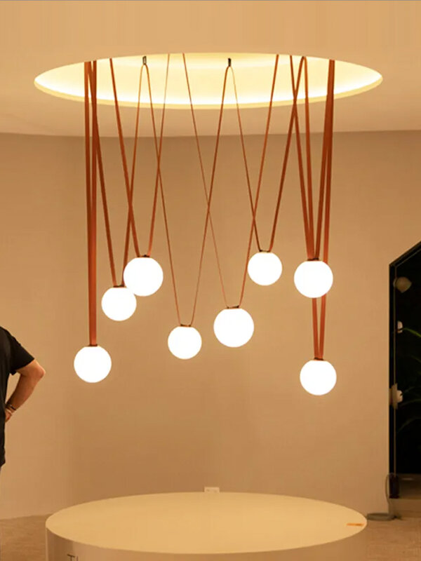 Oświetlenie jadalni mlecznobiałe sferyczny wisiorek wiszący oświetlenie salonu oświetlenie wewnętrzne dekoracyjna LED żyrandol do sypialni