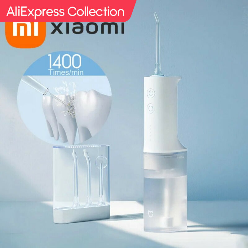 Aliexpressコレクションオリジナルxiaomi mijia電気口腔洗浄器meo701 1400回/分ポータブル超音波歯フラッシャー