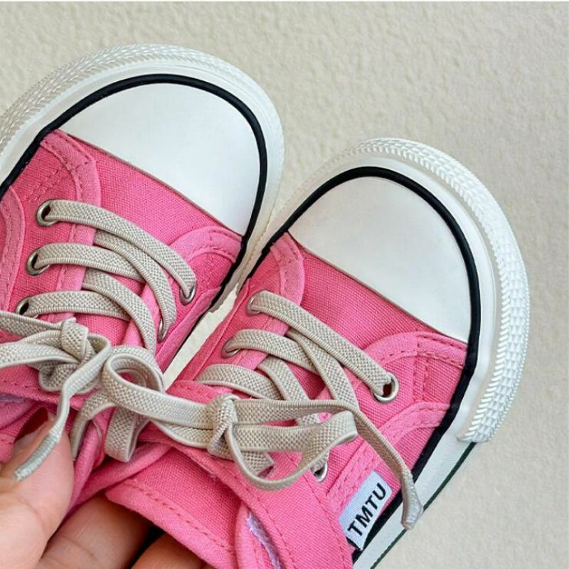 Scarpe di tela per bambini primavera autunno nuove scarpe da tavola per ragazzi suola morbida scuola materna scarpe bianche scarpe di stoffa rosa per ragazze 20
