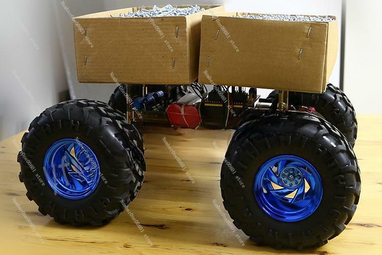 Châssis de roue tout-terrain pour voiture robot Ardu37, charge de 5kg, moteur 12V DC, kit de bricolage programmable, voiture robot RC, grand châssis précieux
