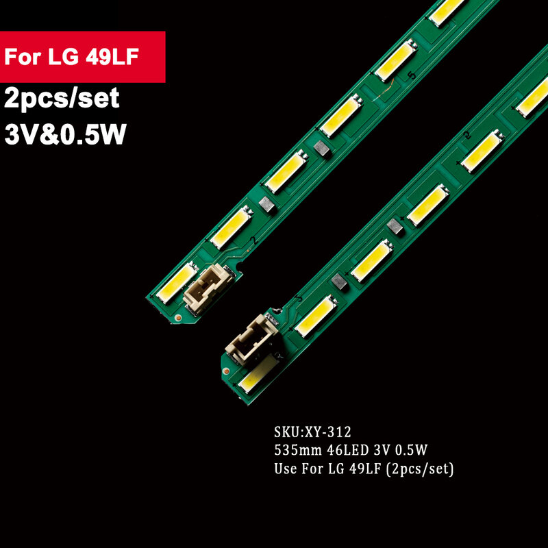 2ชิ้นไฟหลังทีวี535มม. LED ซ่อมสำหรับ lig 49LF 49นิ้ว FHD L/R-Type REV 0.3 49LF5400 49LX310C 49LF5420 49LF5900