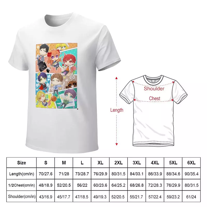 Nozaki-camiseta de algodão masculina, tops plus size, moda coreana, roupas vintage, camisetas masculinas