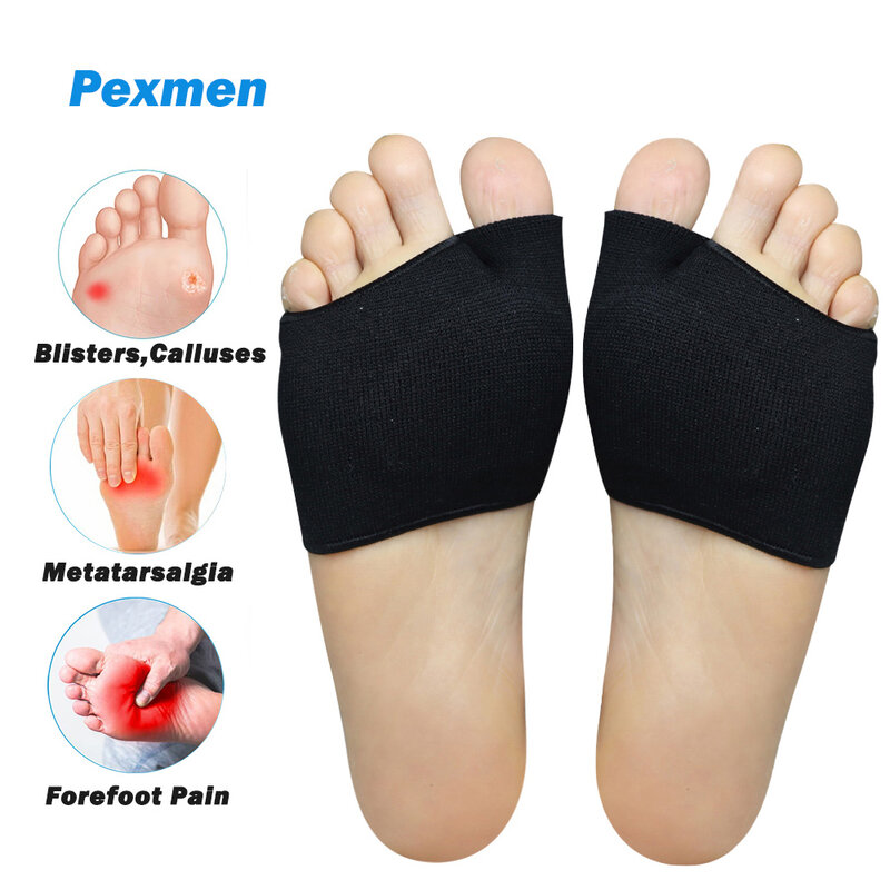 Pexmen-almohadillas metatarsianas de 2/4 piezas, cojines de bola para pies, almohadillas para antepié para Mortons, Neuroma, Metatarsalgia, aliviar el dolor de pies