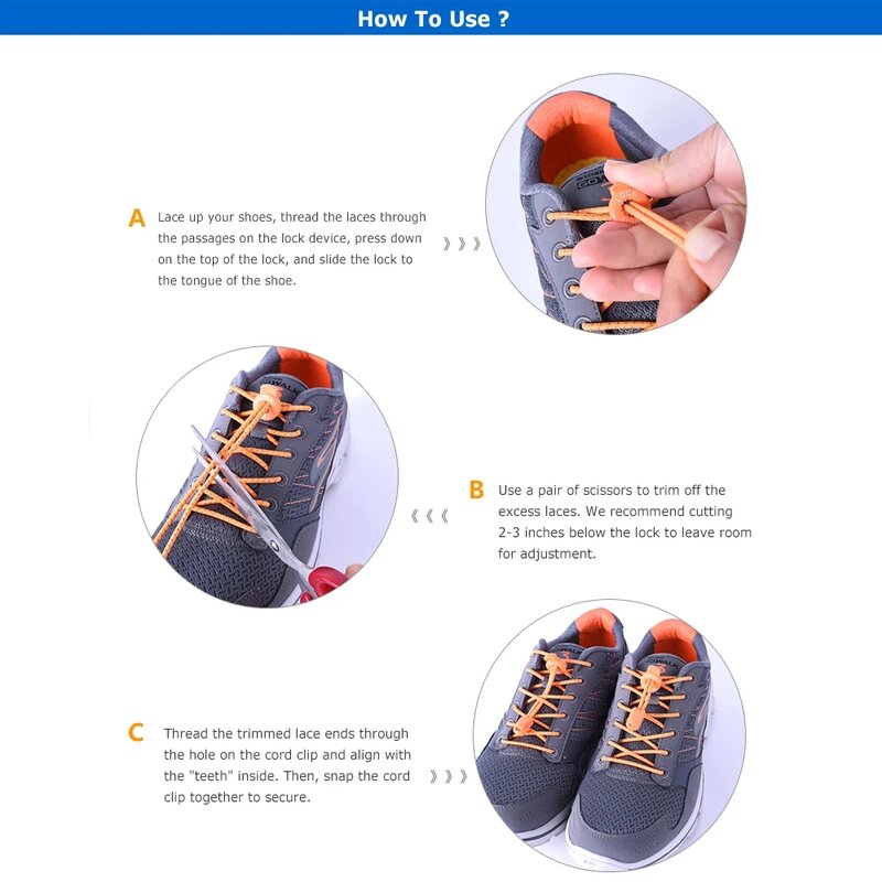 AONIJIE E4055 Reflective Kids Adults One Pair Elastic No Tie Shoe Laces Lock Lace for Sneakers Boots Running Marathon Hiking