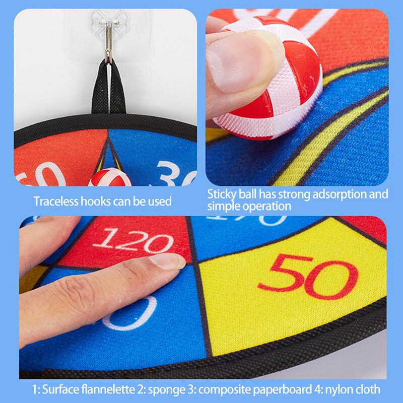 Double Sided Dart Board for Kids, Target Throw, Ball Game, Boys, Girls, Teen Gifts, Natal, Aniversário, D, Esportes
