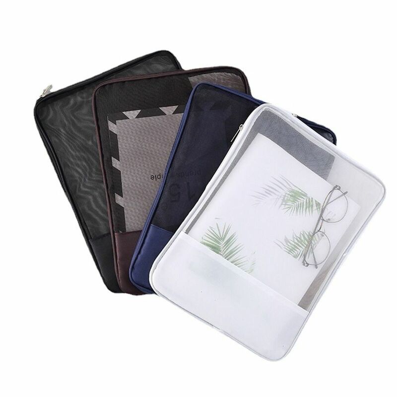 Zipper Business Mesh Bag slip case Storage Wallet Document organizer A4 File Folder Bag espandibile portafoglio Grid File Bag