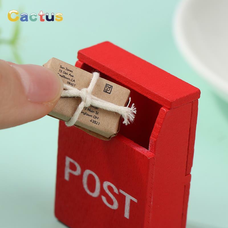 1:12 миниатюрный почтовый ящик для кукольного домика красный почтовый ящик с почтовым ящиком открытка Фея садовая дверь мебель Рождественская елка декоративные игрушки