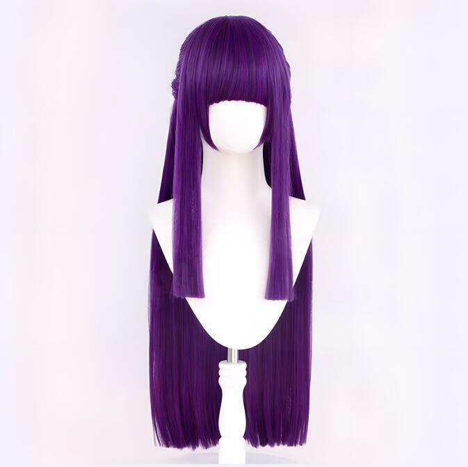 Anime Frieren at the Funeral cosplay Costume Wig Fiber synthetic wig black purple Long hair White Long