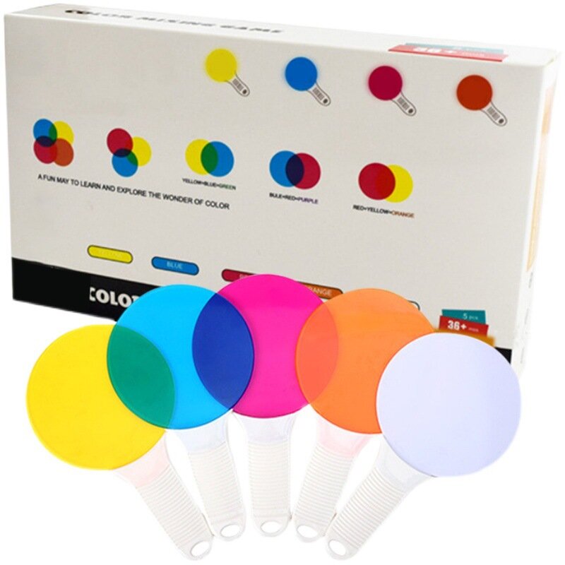 Детский Цветной познавательный учебный пособие для обучения первичного цвета цветной прозрачный лист цвет подходящий материал эксперимент