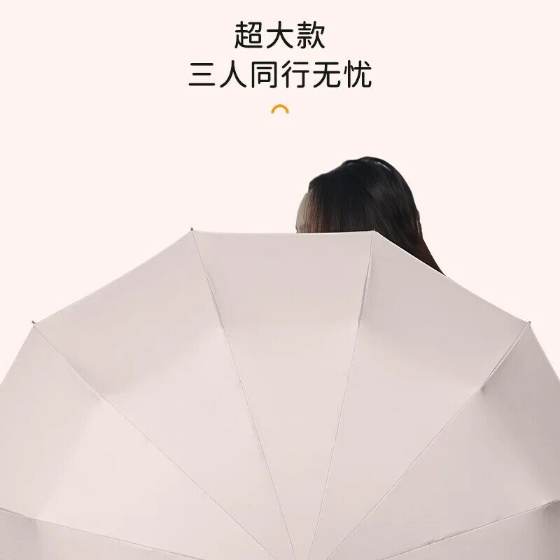 Parapluie pliant entièrement automatique pour homme, grande taille, double, protection solaire, protection UV, publicité