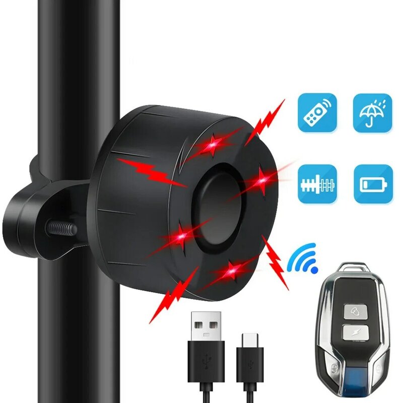 Bike Burglar Alarm Motorcycles Scooter Bicycle Security Anti Theft Alarms 2024 Hot Sale Brand New And High Quality