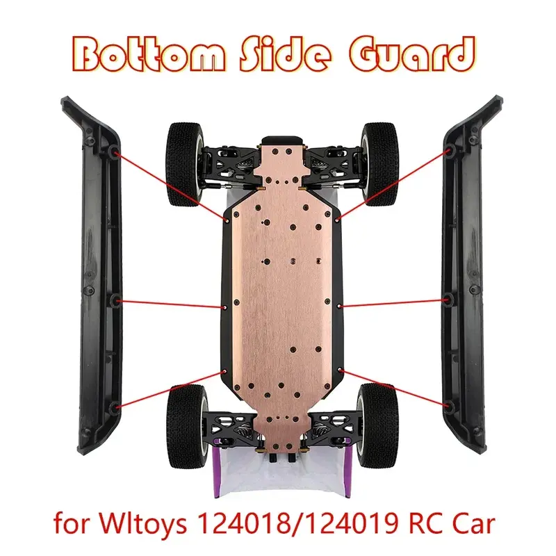 RC Car Bottom Edge Assembly para Wltoys, Escala 1:12, 124018, 124019, Controle Remoto do Veículo, Peças de Reposição