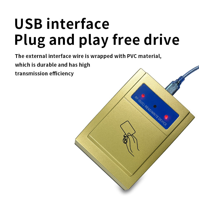 USB Interface RFID 13.56Mhz Analog Keyboard Input Plug And Play IC Card Desktop Card Reader
