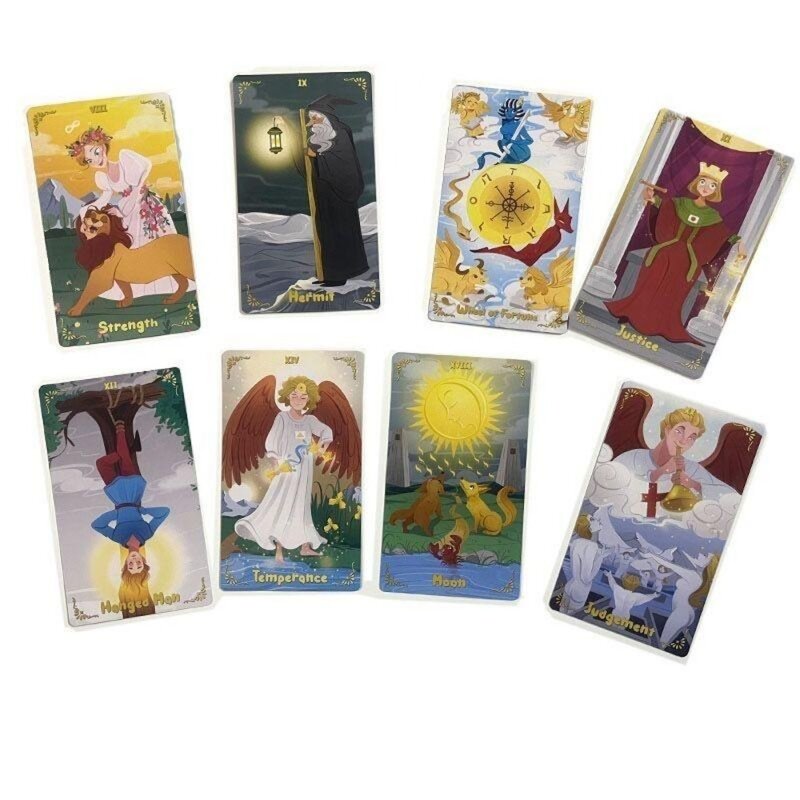 12*7cm Desney Tarot Deck 78 buah kartu Tarot, kartu ucapan Keberuntungan lucu tema kartun