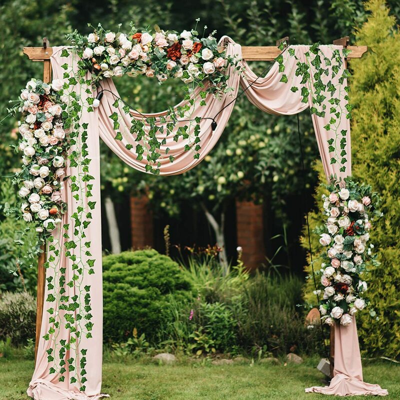 偽のツタの葉,1/2/3ピース,人工ツタの緑の花輪,壁のつる,結婚式の装飾,パーティールームのために,ゴシックスタイルの装飾