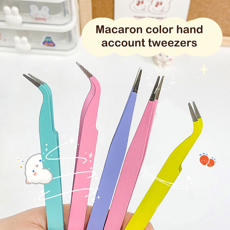 Bonbon farbene gerade gebogene Pinzette Magazin Werkzeug DIY Schneiden Papier band Aufkleber multifunktion ale Werkzeug Pinzette
