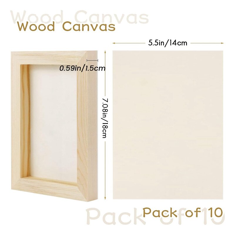 10 Pcs 5.5X7inch Wood Panel Boards, Unfinished Wood Canvas Wooden For Painting, Arts, Pouring Use With Oils, Acrylics Durable