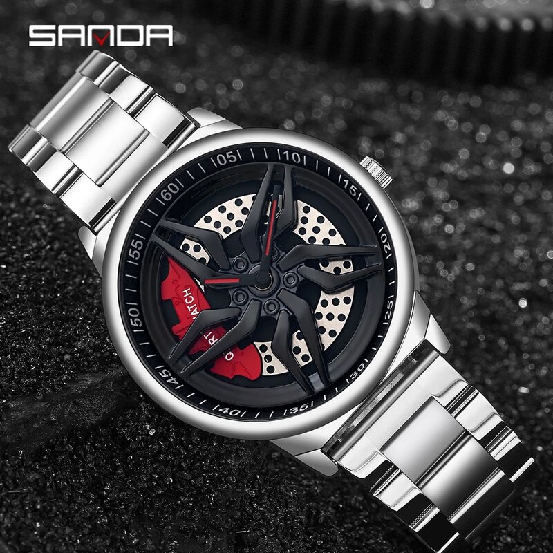 SANDA 2023 Neue Luxus Männer Uhren Mode Drehen Wählt Quarz Armbanduhr Für Männlichen Uhr 30M Wasserdicht Relogio Masculino P1062