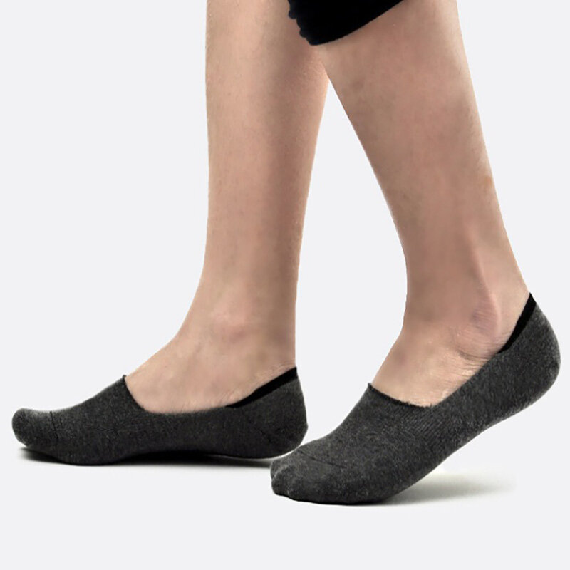 جوارب رجالية من الخيزران قابلة للتنفس منخفضة القطع ، جوارب قطنية غير رسمية ، مقاومة للإنزلاق ، بدون عرض ، جودة عالية ، 6 أزواج في اللوت
