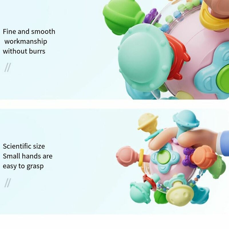 Mainan Gigit Bayi kelas makanan bebas BPA mainan edukasi dini mudah dibersihkan warna-warni mainan bayi Multi-sensorik