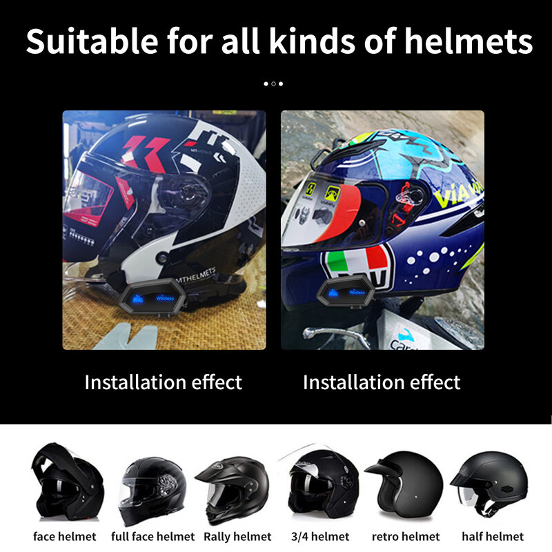 Casque de moto étanche compatible Bluetooth, casque de moto sans fil, casque de musique, appel mains libres, A1