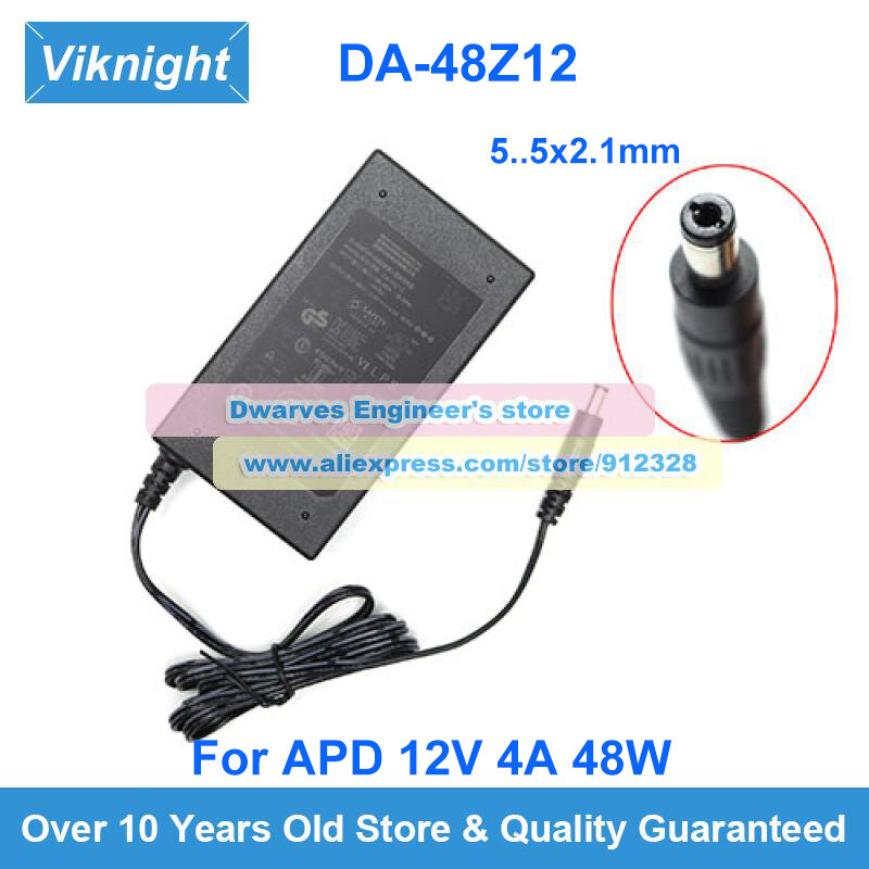 Genuine 48W 12V 4A AC Adapter DA-48Z12 Laptop Charger For APD Power Supply 5.5x2.1mm