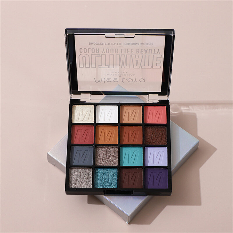 Rich Color Eyeshadow Palette di ombretti pigmentati vibranti 16 sfumature sbalorditive per trucco colorato a lunga durata Glitter Matte Edgy